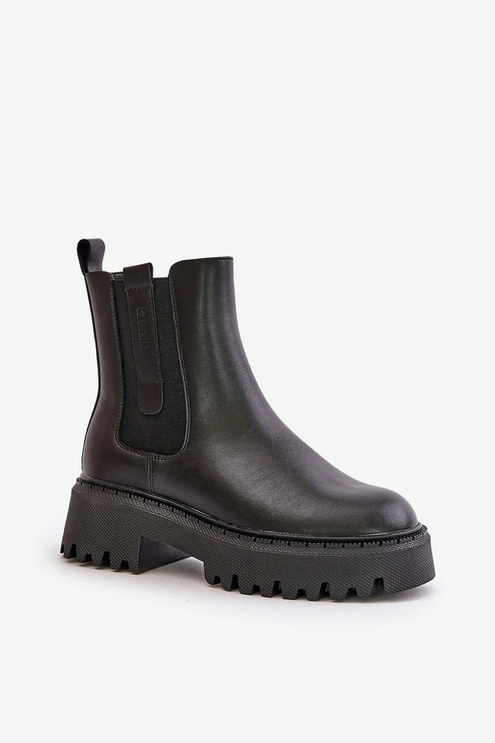 Bottines Jodhpur Step in Style cuir noir semelle épaisse Chelsea boots femmes tige montante style urbain
