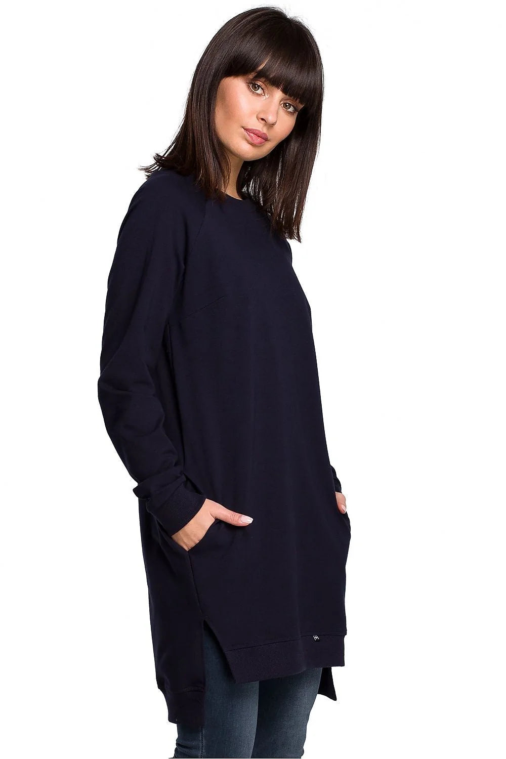 Sweat-shirt femme coton casual ample marron camel confortable manches longues style décontracté mode élégante