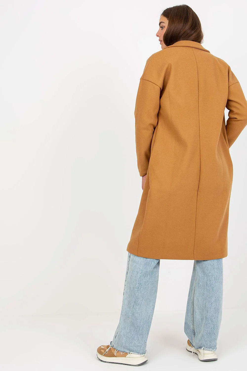 Manteau pour femme chic et moderne à col revers longueur mi-longue manches longues polyester 100% bleu vif