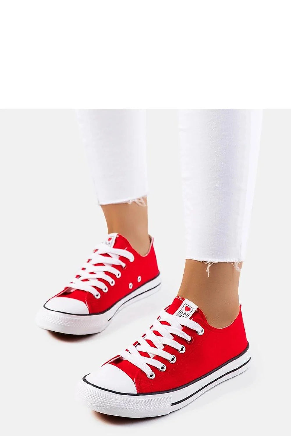 Baskets Kolind pour femmes classique intemporel baskets basses design urbain style casual semelle caoutchouc rouge vif blancs lacets femme