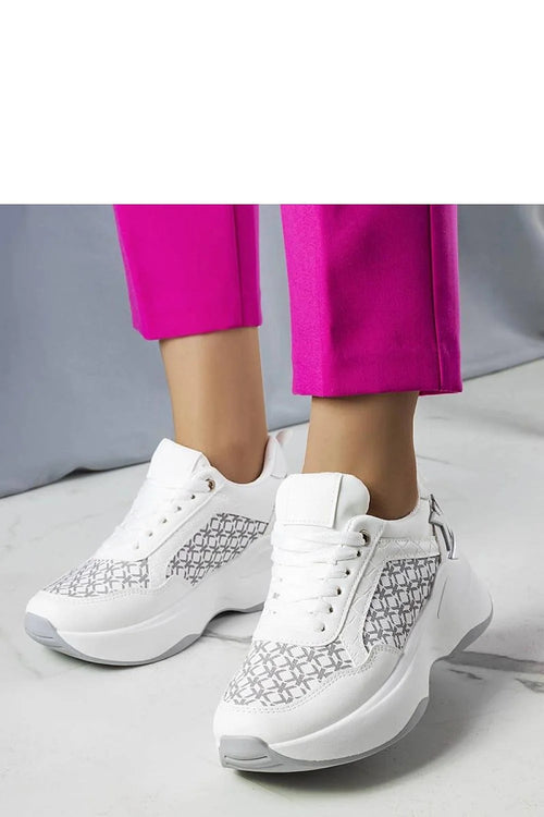 Baskets Solea blanches cuir blanc motifs argentés semelle caoutchouc grise fermeture lacets design moderne élégant femmes été