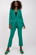 Blazer femme Italie mode classique fermeture boutons veste doublée polyester élasthanne taille ajustable manches longues poches rabat