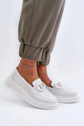 Mocassins femmes Step in style cuir synthétique perforé style casual chic doré semelle plateforme confortable