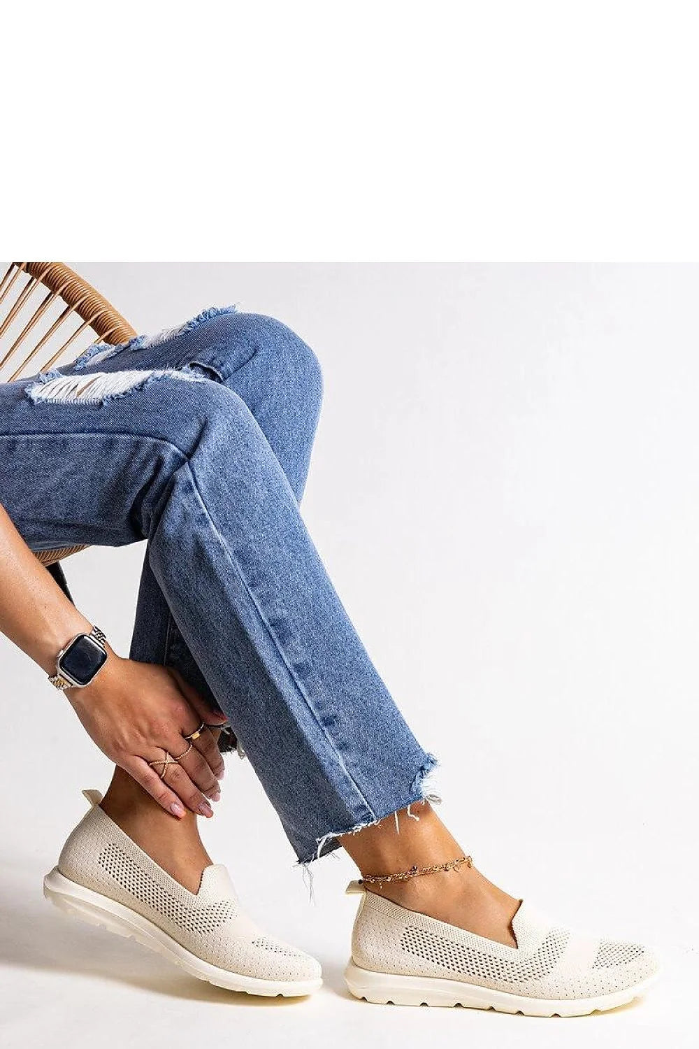 Baskets Solea pour femmes, mocassins maille perforée beige, confortable, style décontracté, semelle caoutchouc, respirabilité optimale, idéales quotidien, collection été