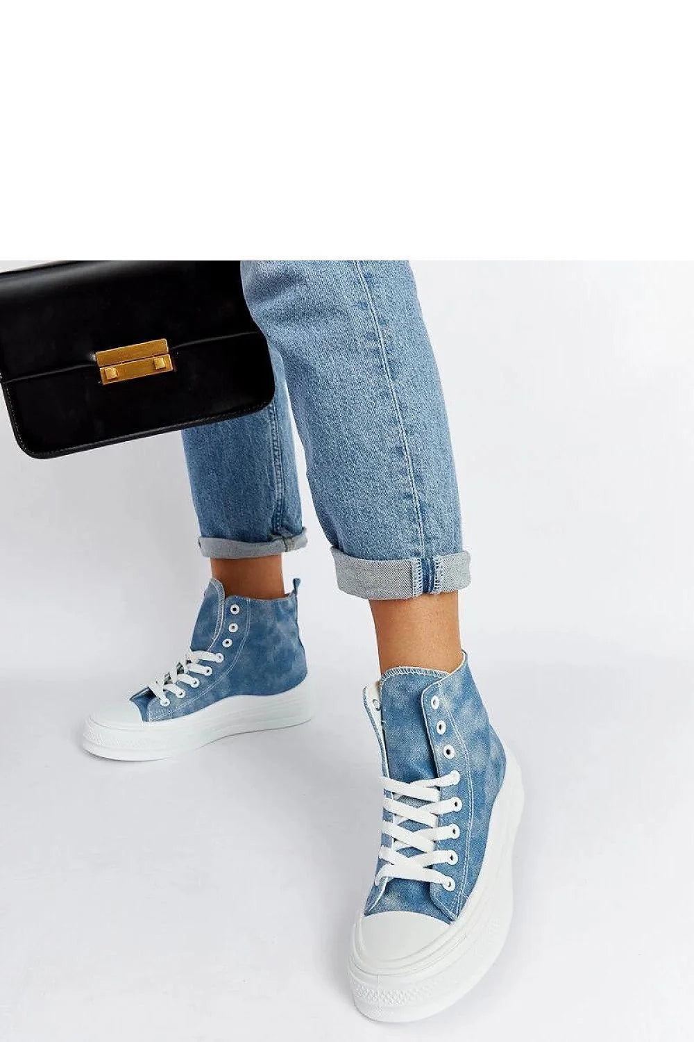 Baskets femmes mode urbaine style montantes bleu denim tissu respirant semelle caoutchouc confortable été 2023