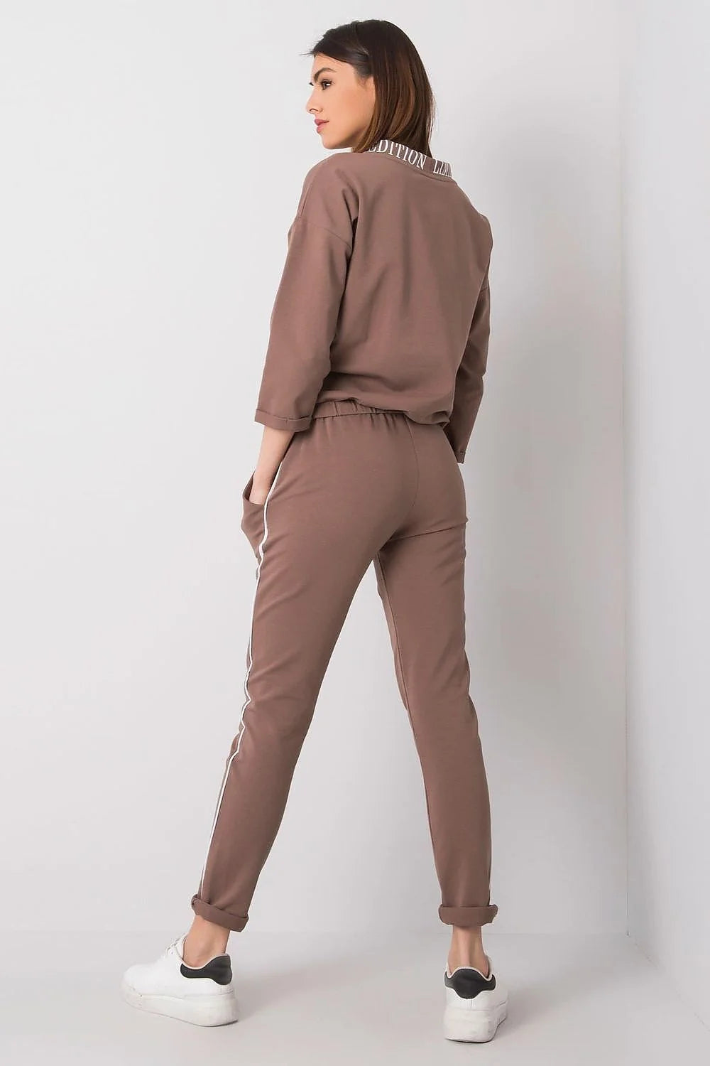 ensemble streetwear femme hoodie sweatshirt FACT gris anthracite molleton jersey extensible coton élasthanne pantalon slim ajusté capuche cordon