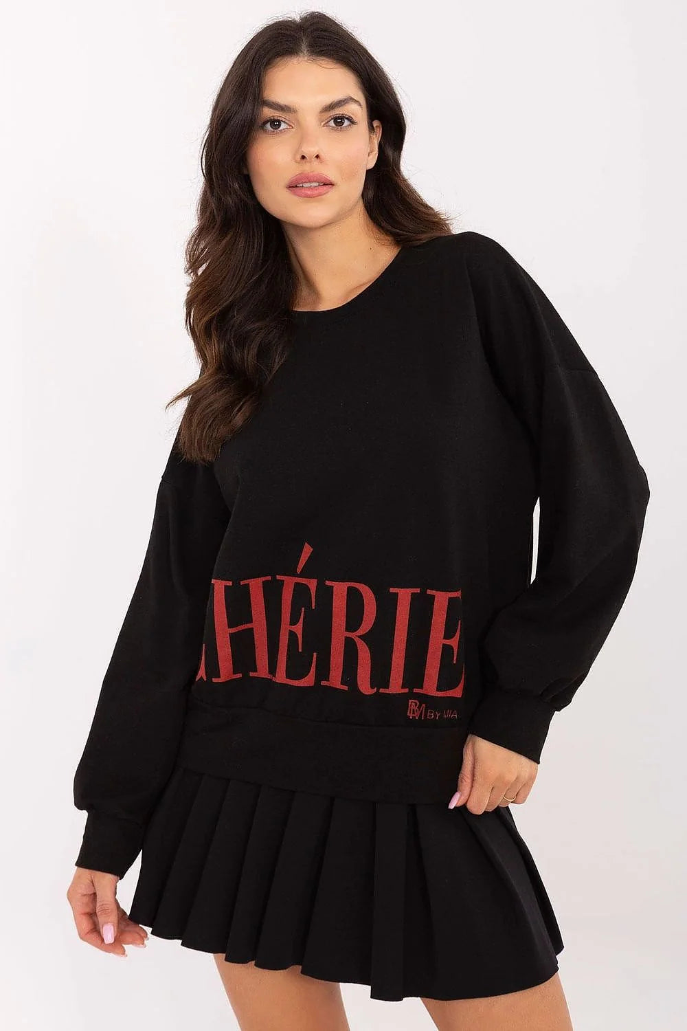 Sweatshirt Jupe Ensemble Femme Noir Confort Style Moderne Casual Occasions Polyvalent Look Décontracté Élégant