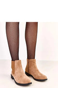 bottines femme Chelsea daim suédé beige camel bout arrondi tige cheville élastique zip semelle crantée talon bas confortable