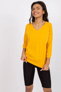 Chemisier femme moderne coton élasthanne jaune vif élégant manches longues style décontracté été tendance
