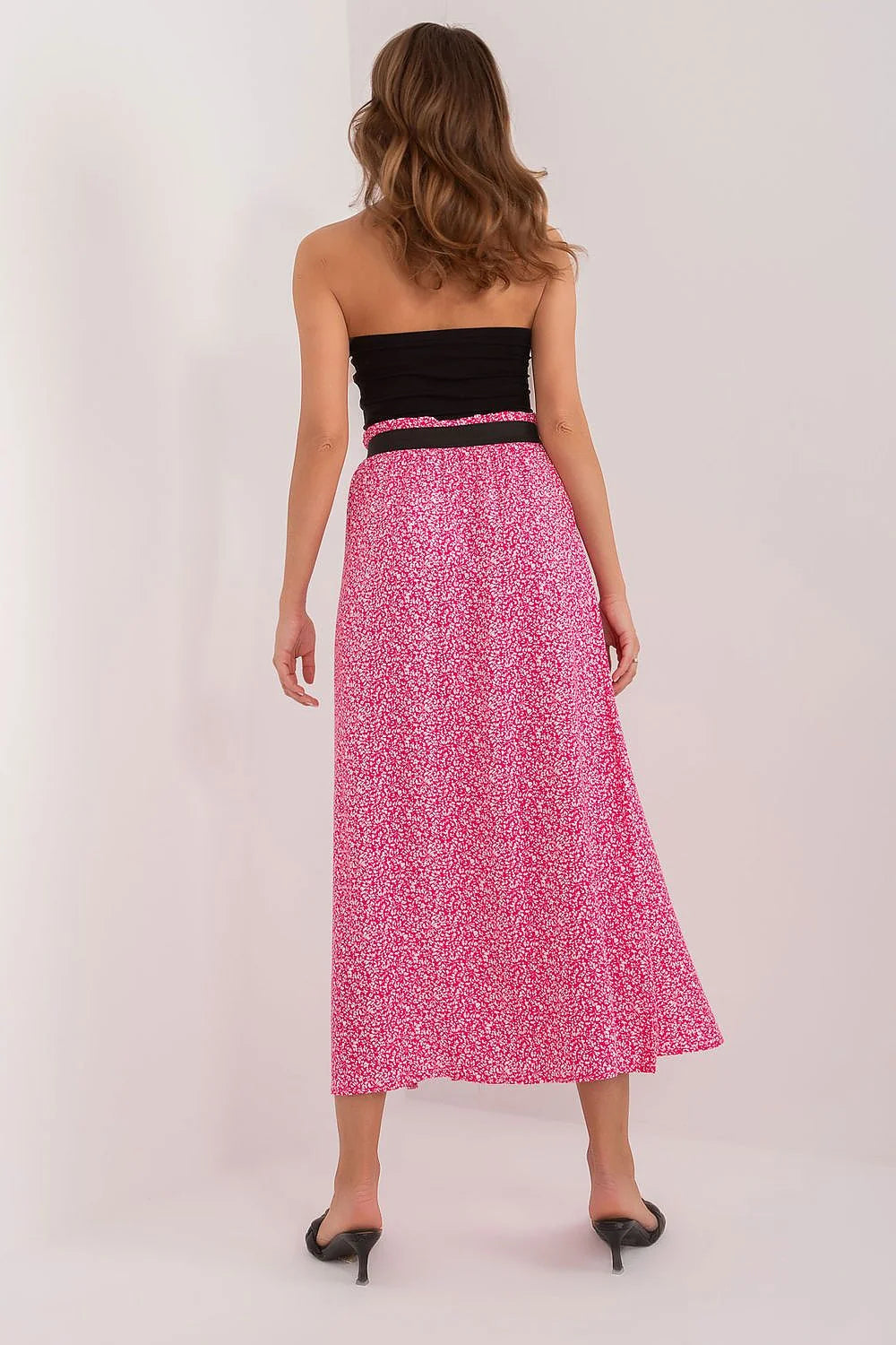 Jupe longue Sublevel motif animal viscosé taille haute élastiquée fente latérale femme élégance confort quotidien