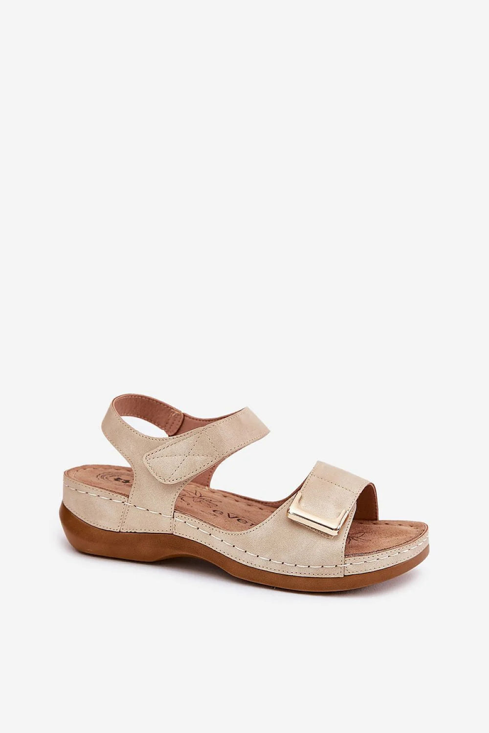 Sandales femmes cuir artificiel style moderne décontracté double sangle velcro confort tout jour sandales été occasion