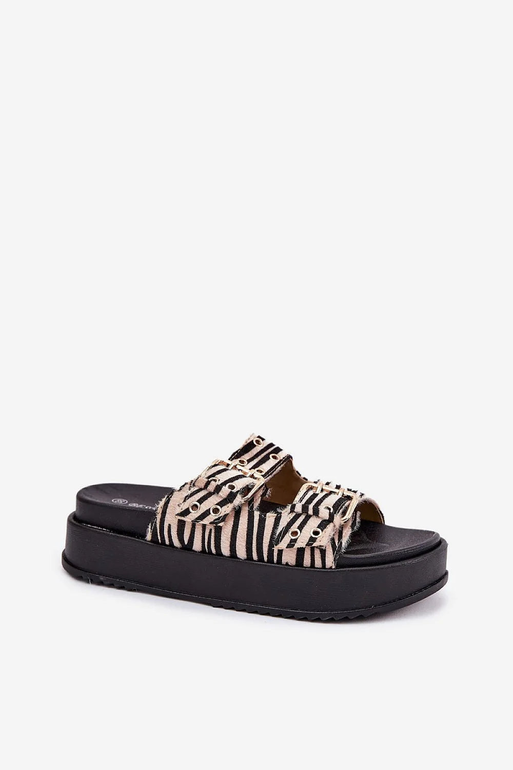 Sandales ouvertes femmes style moderne tissu rayures noires beiges semelle caoutchouc amorti confortable été 2023