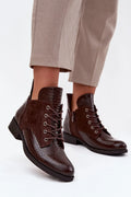 bottines femme cuir artificiel effet croco empiècements daim bout pointu cheville lacets œillets zip latéral talon bas bloc semelle antidérapante