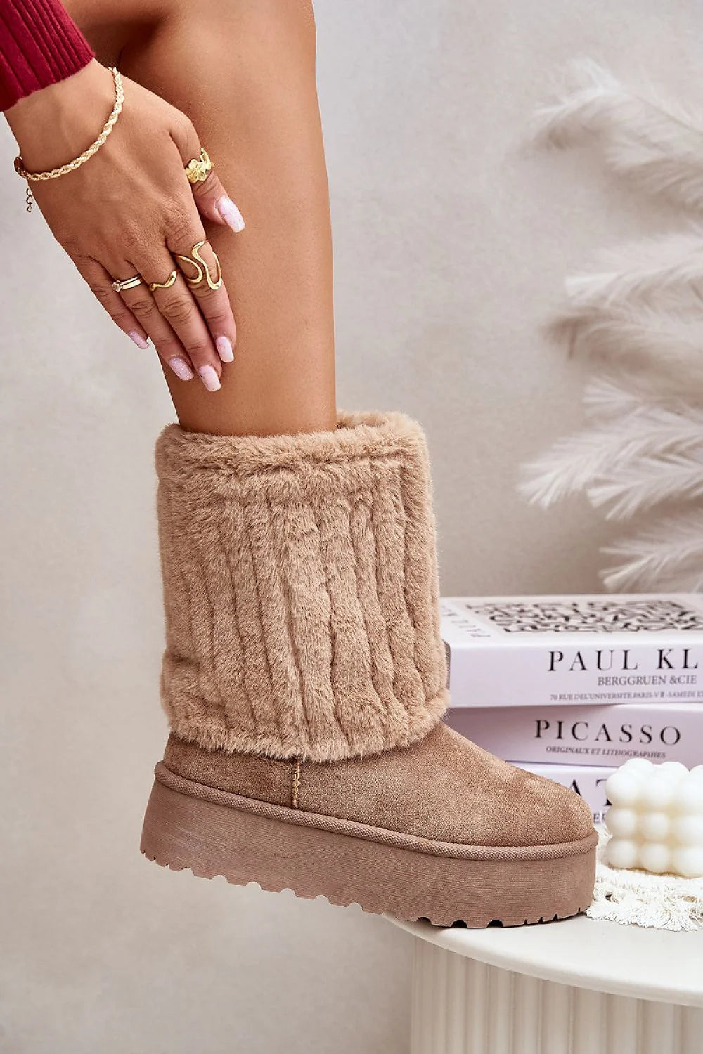 Bottes de neige Step in style femmes daim synthétique fourrure plateforme hiver élégant confortable mode