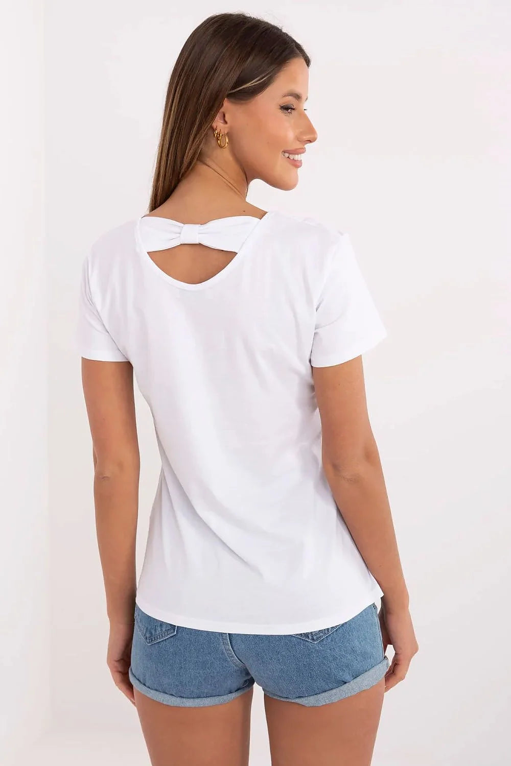 T-shirt femme blanc imprimé ours peluche THE ONE WHERE coton élasthanne manches courtes col rond style casual tendance