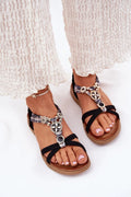 Sandales Bohème Élégantes pour Femme avec Détails Métalliques et Pierres Incrustées, Confort Toute la Journée, Occasions Spéciales et Quotidiennes