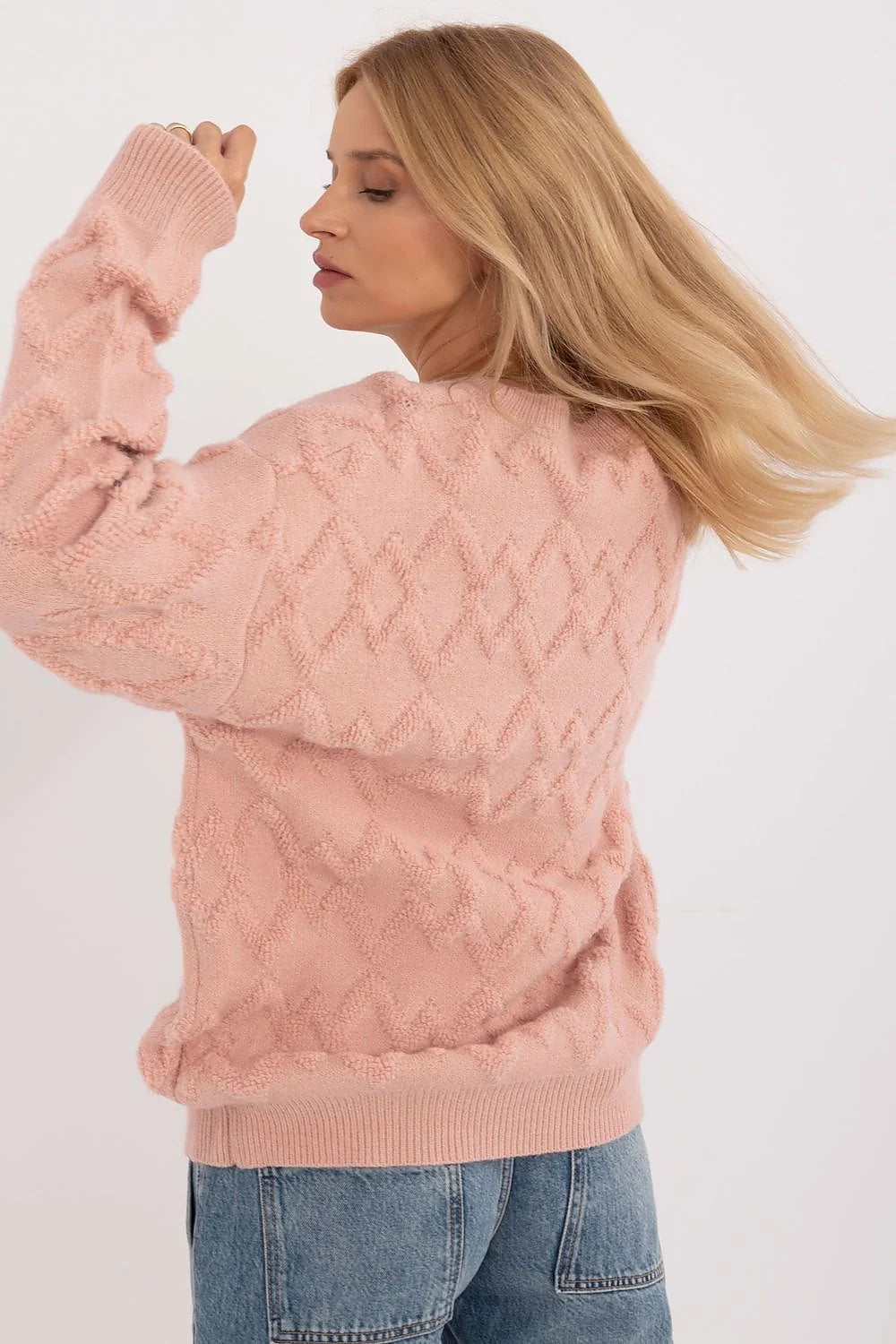 Chandail femme décontracté maille variée élégance subtile longueur standard manches longues col rond nylon PBT viscose