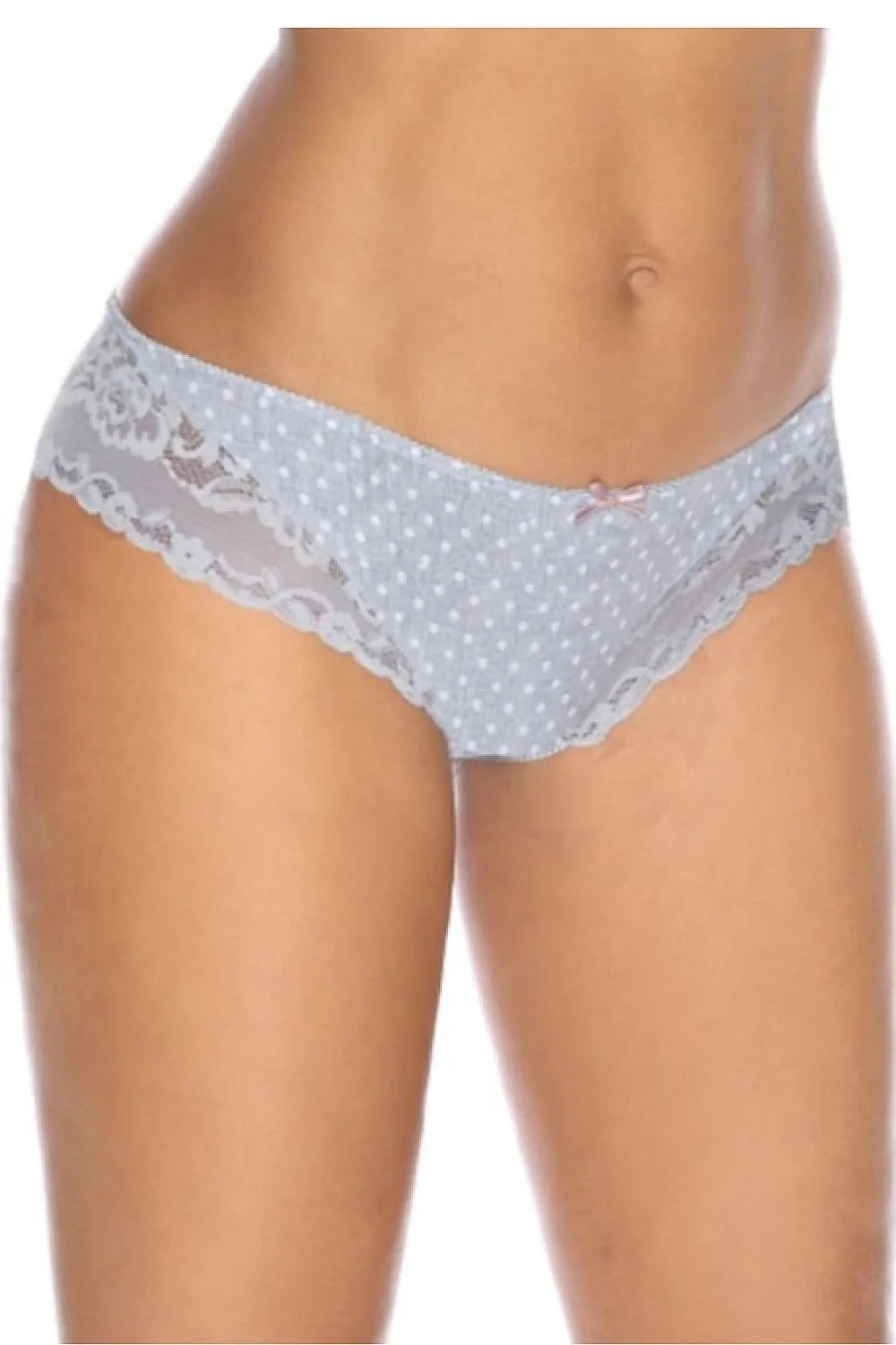 Culotte femme raffinée bleu pâle pois blancs dentelle florale nœud rose élasthanne coton confort sexy lingerie日常