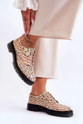 derby basses femmes suédine imprimé animalier rose poudré corail noir vert cuir semelle crantée antidérapante caoutchouc épaisse AirCushion confortable