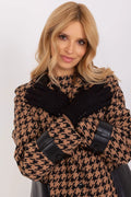 Gants élégants pour femme en tissu motif géométrique boutons décoratifs fleur brodée coton polyester élasthanne usage quotidien soirée fêtes hiver