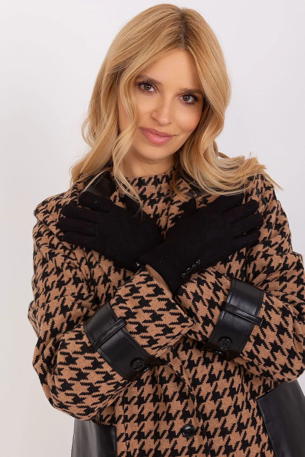 Gants élégants pour femme en tissu motif géométrique boutons décoratifs fleur brodée coton polyester élasthanne usage quotidien soirée fêtes hiver