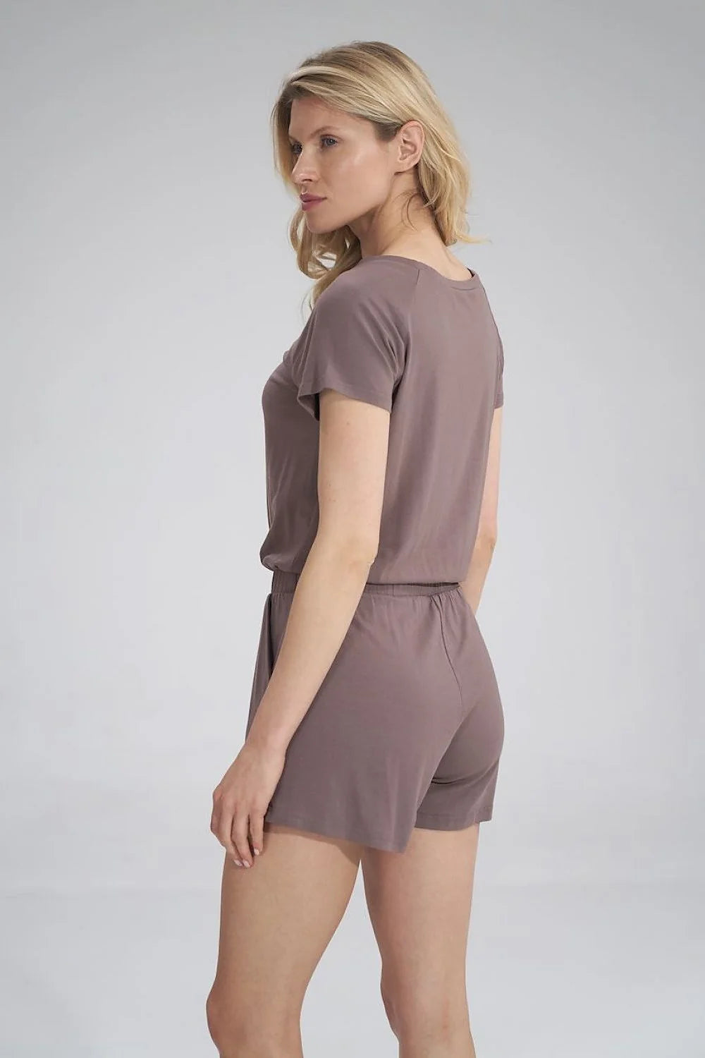 Ensemble summer women's set viscose elastane minimalist casual summer wear elastic waist short sleeves
