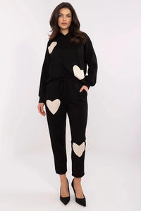 Ensemble femme Italy Moda sweat capuche coeur pantalon taille haute coton elasthanne confort moderne style décontracté mode tendance