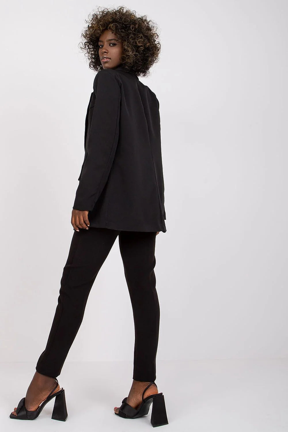 Veste femme Italy Moda vert foncé longue manches longues style élégant coupe ajustée matériau synthétique