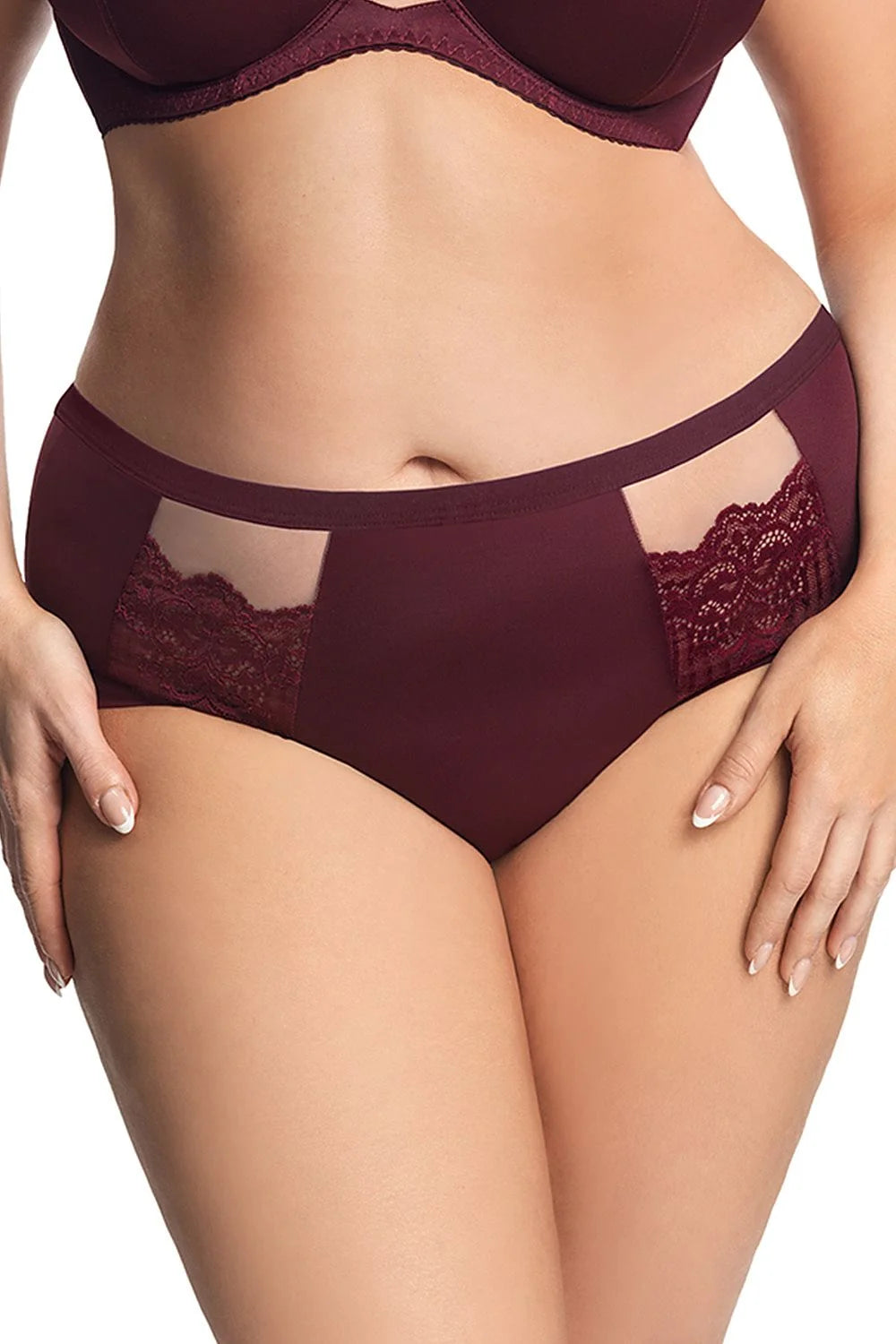 Culottes élégantes en dentelle bordeaux Gorsenia pour femmes style romantique confort taille haute