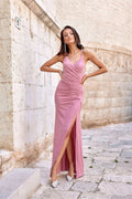 Robe de soirée élégante longue manches longues dos nu dentelle noire taille ajustable femme