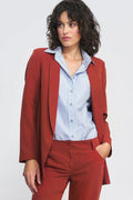 Blazer femme Nife élégant moderne coupe ajustée épaules structurées manches longues tissu polyester viscose style professionnel occasion habillée