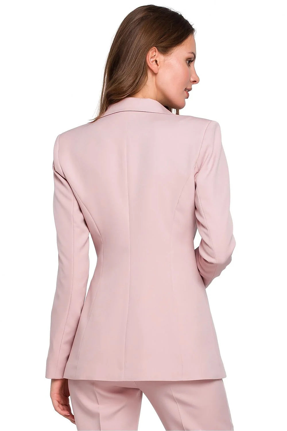 Blazer femme polyester élégant coupe ajustée gris clair tenue professionnelle bureau mode chic polyvalente