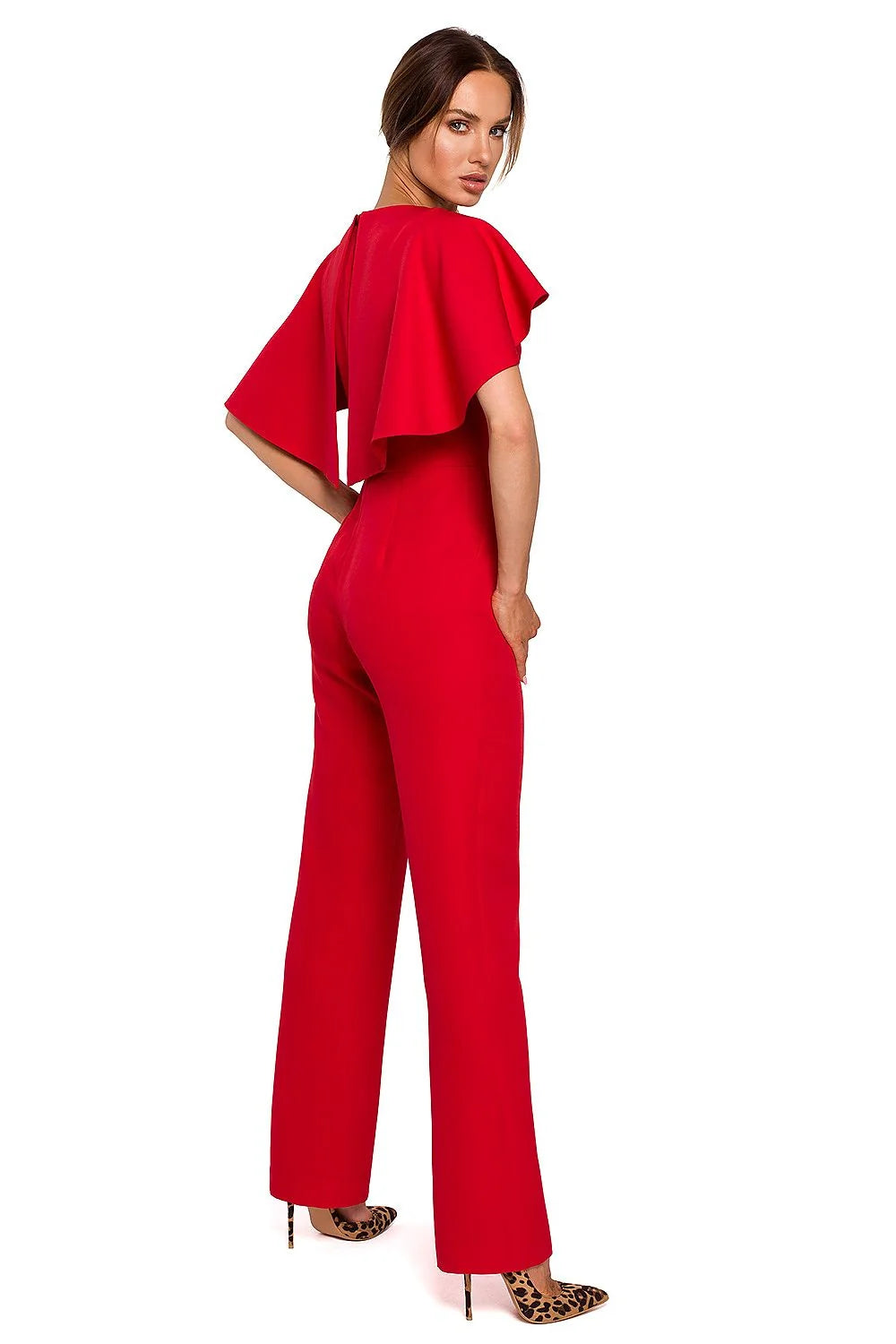 Combinaison femme polyester élégante vert vif chic ajustée chaîne soirée occasions spéciales mode