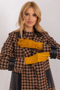 Gants élégants pour femmes en tissu lisse isolant index brodé fleur embroidered téléphone sans retirer gants coton élasthanne polyester