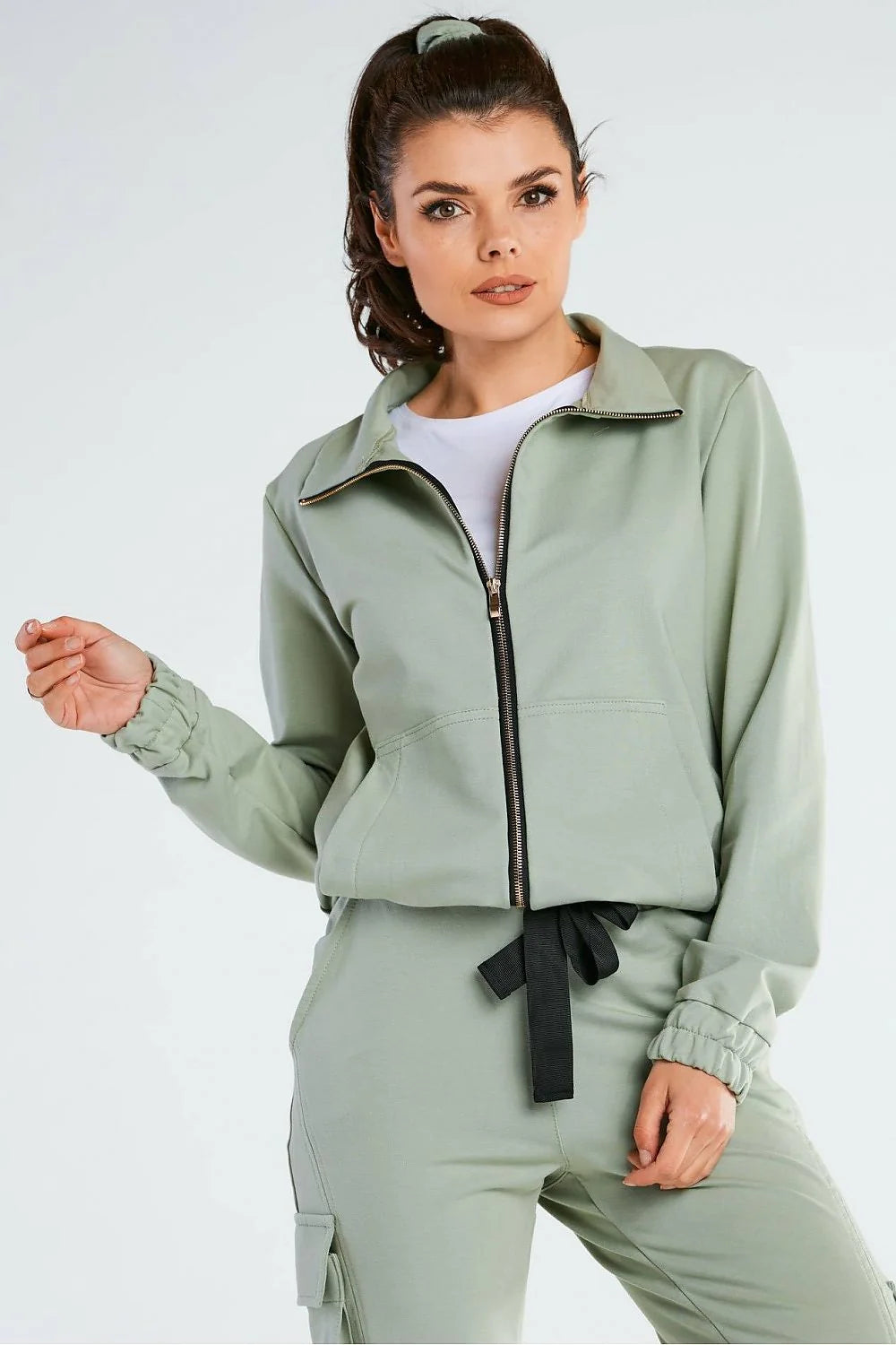 Ensemble veste pantalon polyester jaune fluo sport chic confortable quotidien pour femme élégante