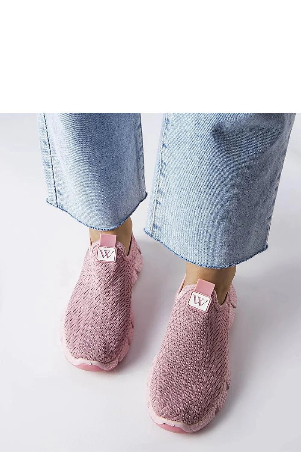 Chaussures de sport basses pour femmes style slip-on maille respirante rose pâle semelle amortie confortable