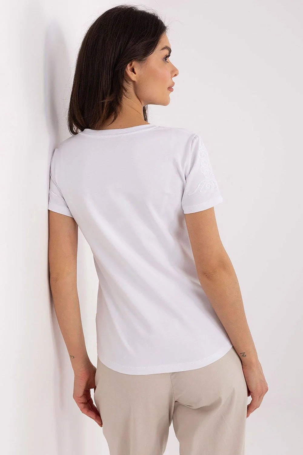 Ensemble Femme Casual Chic Minimaliste Classique Confortable Polyvalent Blanc Beige Taille Haute Coton Élasthanne