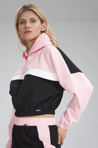 Ensemble sportif femme polyester athleisure confortable chic capuche élastique rose noir blanc survêtement