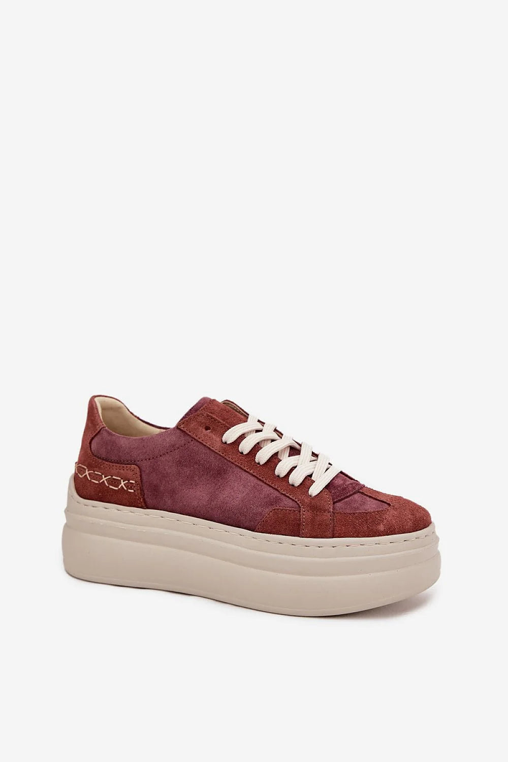 baskets femmes daim naturel haute qualité plateforme massive silhouette affinée jambes allongées polyvalentes quotidienne habillée semelle cuir suédé confort stylé