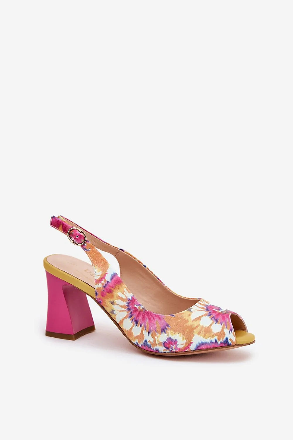 Sandales ouvertes motif tie-dye multicolore talon bloc confortables femmes été 2023 mariage occasion spéciale