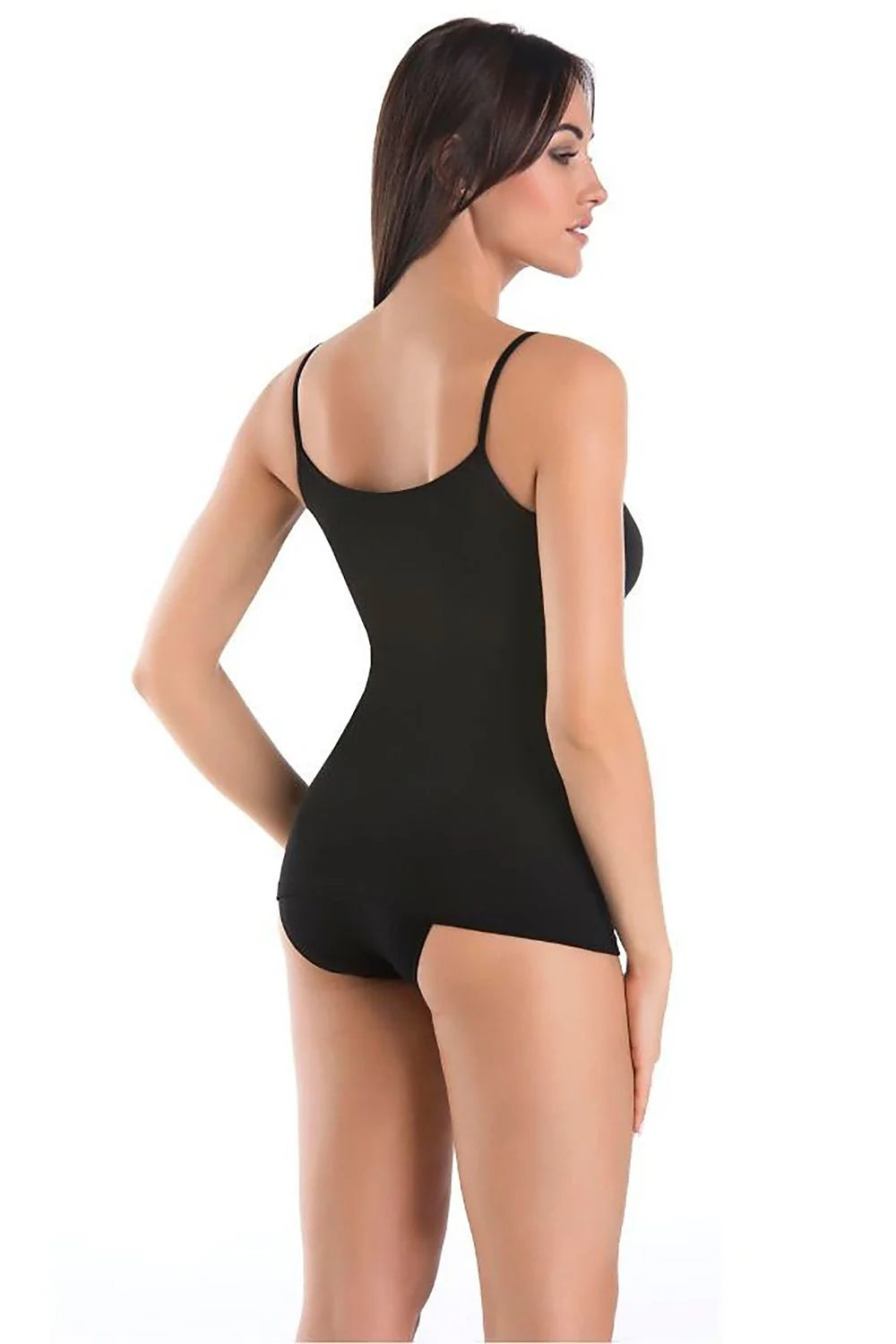 Débardeur femme noir fibre de bambou haut ajusté échancré bretelles fines style moderne polyvalent confortable
