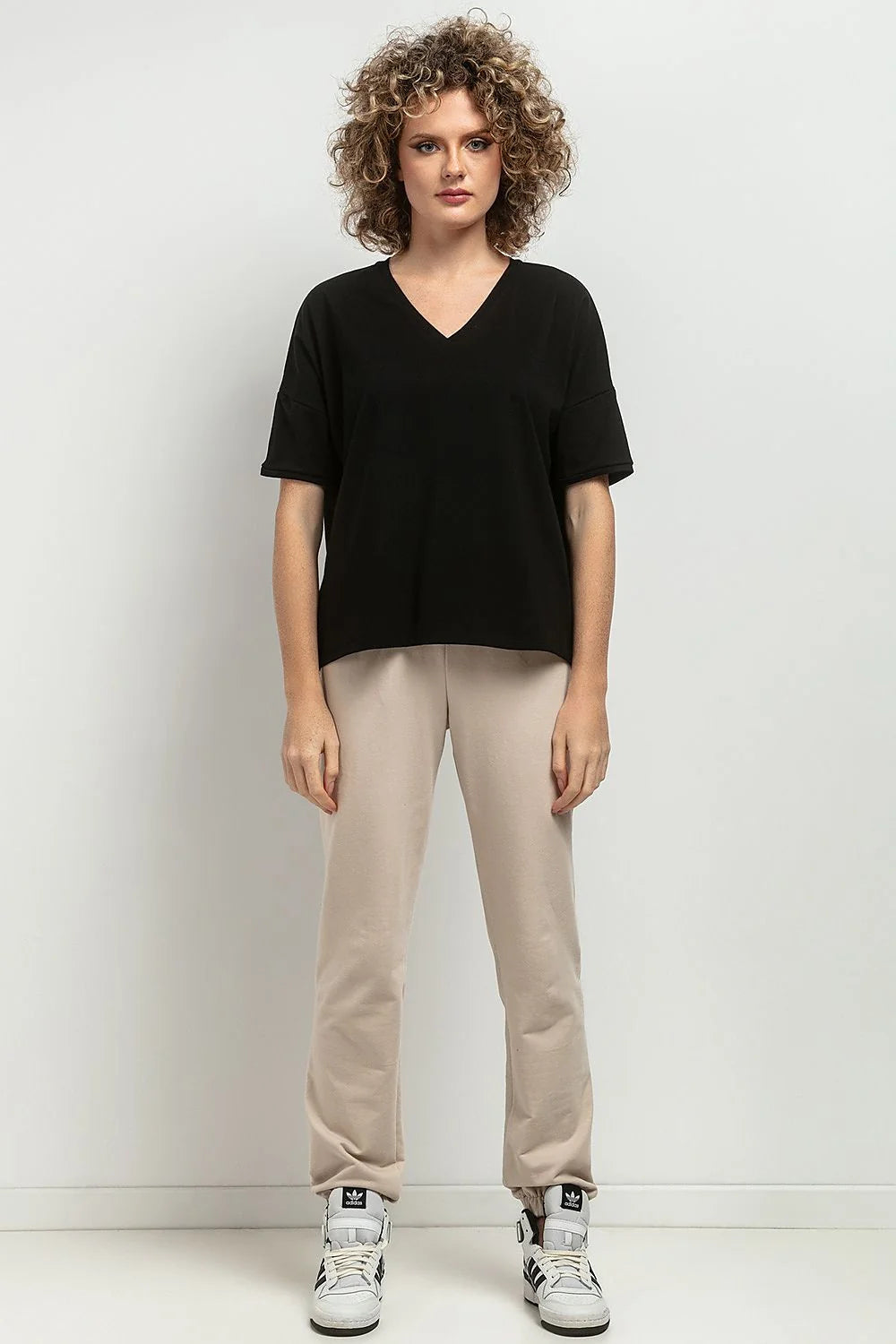 Chemisier Tessita ample en V manches tombantes plis blancs édition rayée femme mode élégante décontractée
