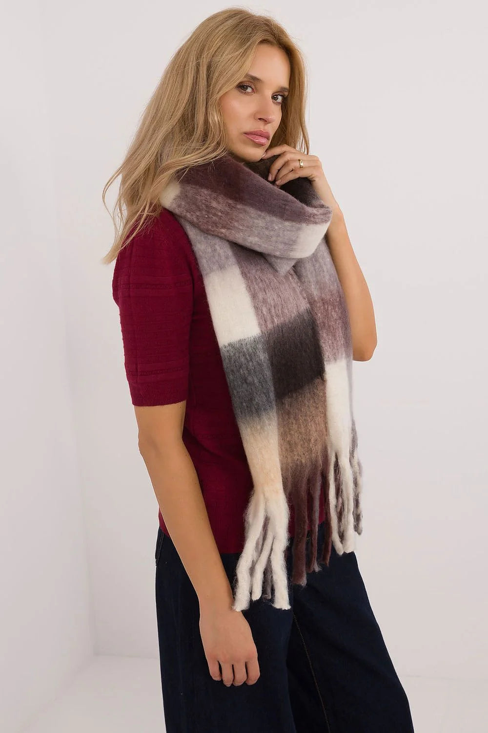 Écharpe classique pour femme à carreaux, luxueuse et douillette, idéale pour l'hiver, polyvalente et élégante