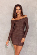 Robe de soirée élégante longue manches longues dos nu dentelle noire taille ajustable femme