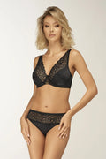 Ensemble lingerie femme élégant sensuel dentelle noire soutien-gorge culotte taille basse confort tout le jour
