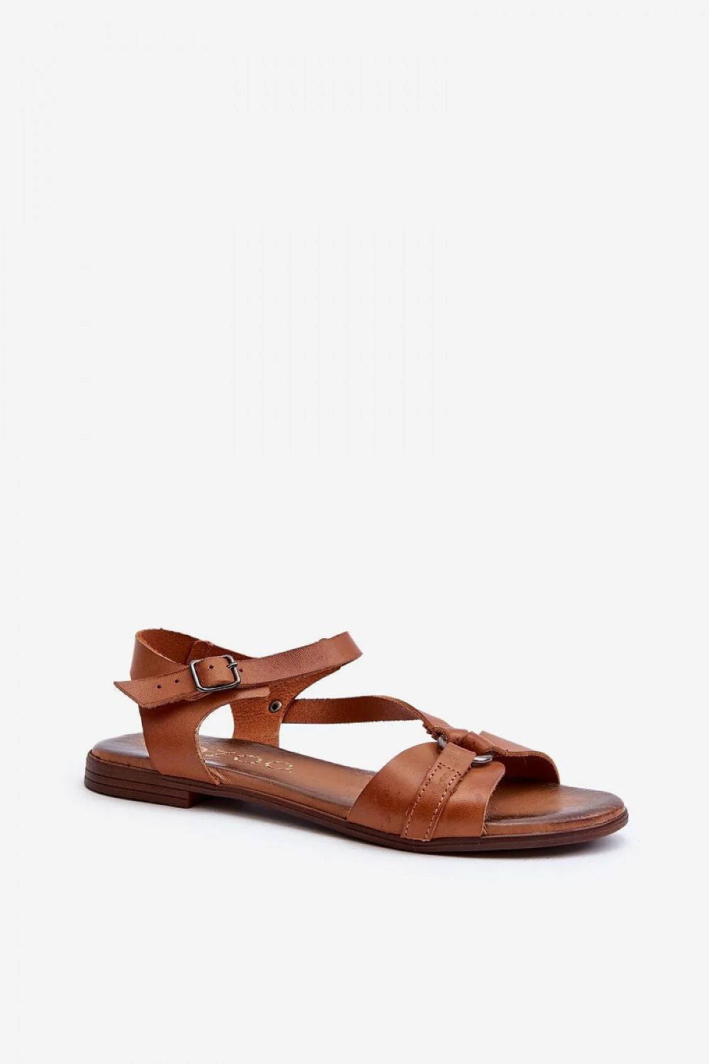Sandales plates pour femmes en cuir marron style minimaliste bohème ajustables talon plat confortable été 2023