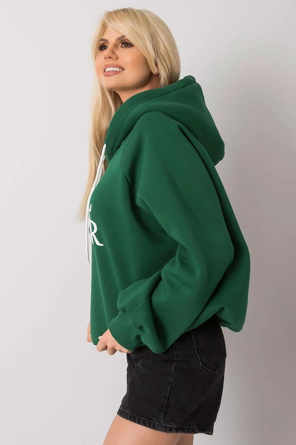 Sweatshirt femme oversize coton polyester bleu vif urbain moderne confortable manches longues GRL PWR