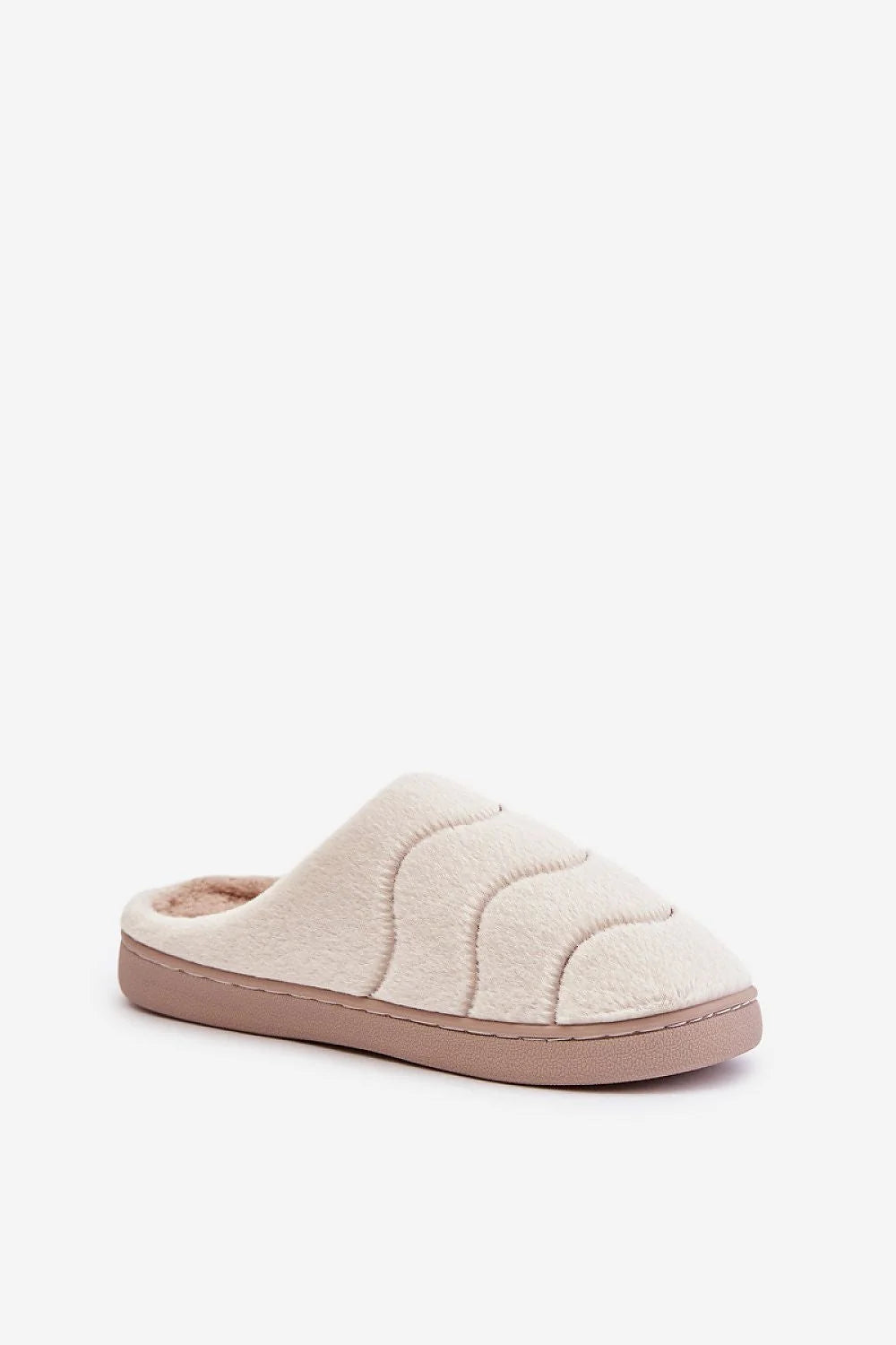 Pantoufles pour femmes en fourrure Step in style, design moderne, coloris beige clair, confort optimal, occasion détente à la maison