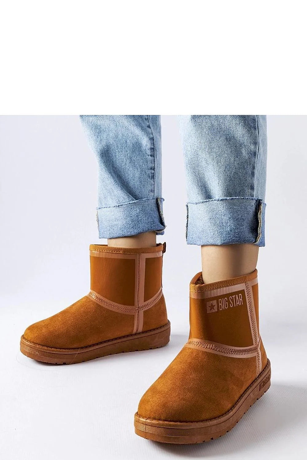 Bottes neige femme daim marron mi-hautes confort chic hiver mode semelle caoutchouc Big Star