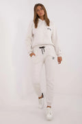 Ensemble de survêtement pour femme en coton-polyester, style casual, coupe oversize, pantalon slim, occasion détente, activité sportive